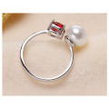 Resizable Pearl Ring 925 Silver Pearl Ring 8-9mm Button AAA Women ′s Pearl Rings